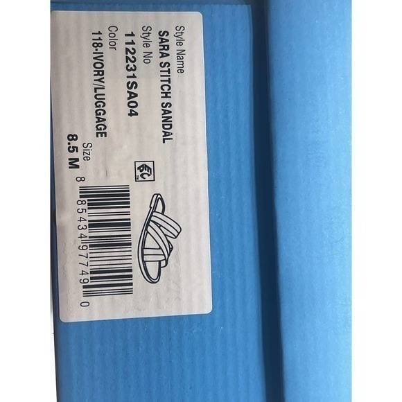 Jack‎ Rogers Ivory & Luggage Brown Sara Stitch Samdal - Picture 7 of 7